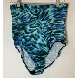 NWT Swimsuits for All Bikini Bottom Swim High Waist Green Blue 18 New